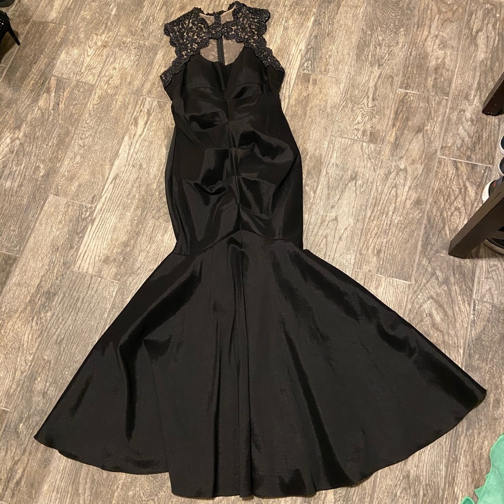 Mermaid style black formal gown